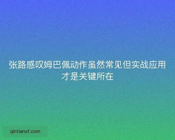 张路感叹姆巴佩动作虽然常见但实战应用才是关键所在